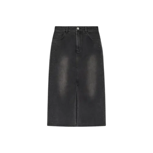 Goodland Denim Длинная Юбка Женская Угольно-Серый