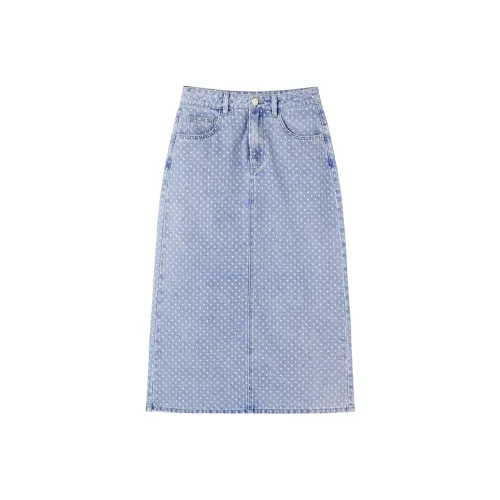 XIANGYING Деним Длинная Юбка Женская Синяя