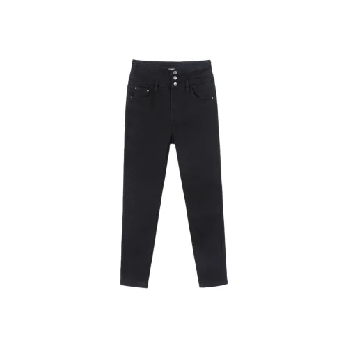 EICHITOO Черные Женские Джинсы 08