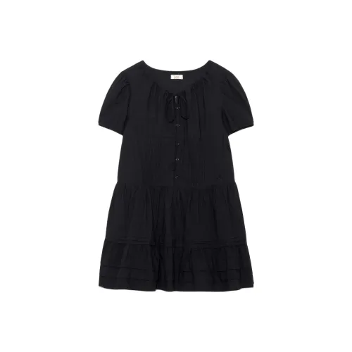 Lee Короткий рукав Платье Женское Черное