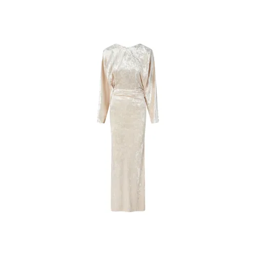 PINKO FW24 Длинное платье с длинными рукавами цвет слоновая кость женское