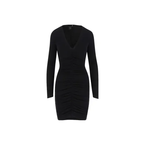 PINKO SS23 Длинное платье с длинным рукавом женское черное