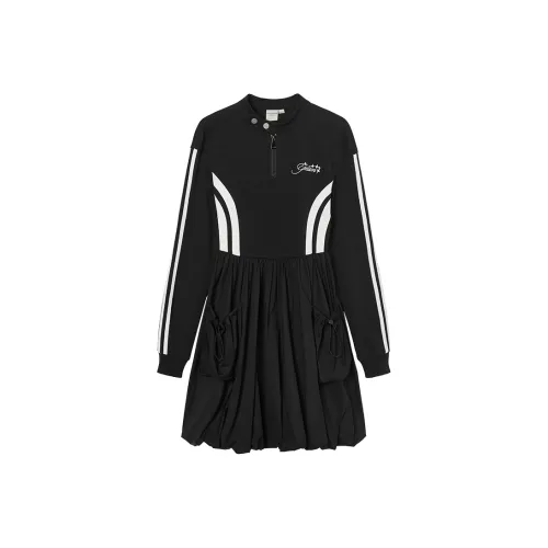 EPTISON WOMAN Черное Женское Длинное Платье с Рукавами