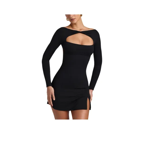 OH POLLY SARLA Длинное платье с длинными рукавами женское черное