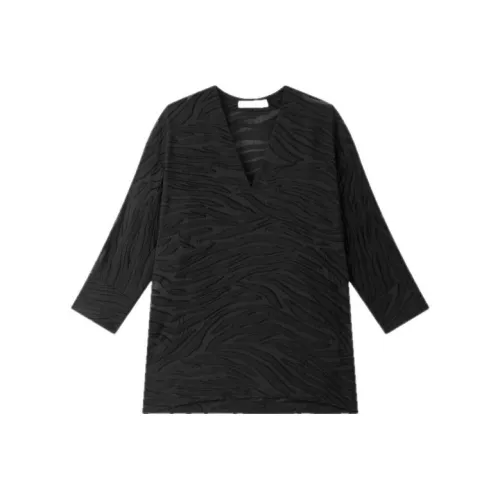 IRO NIGHT Черное Женское Длинное Платье с Рукавами