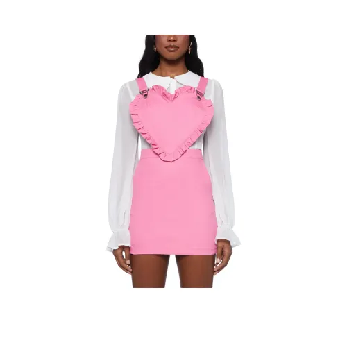 Dolls Kill Sugar Thrillz PRETTY Obvious Pinafore Платье Без рукавов Платье Женское Розовый Розовый