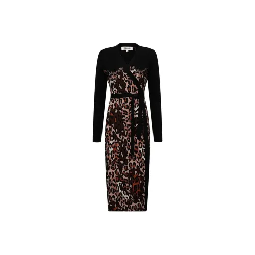 DVF Diane Von Furstenberg FW24 Длинное платье с длинными рукавами Женское JCSBK