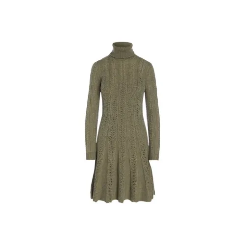 Polo Ralph Lauren Длинное платье с длинными рукавами женское зеленое