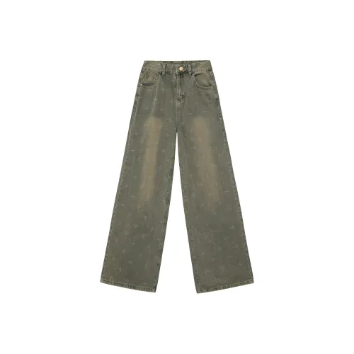 STARFEI Зеленые Унисекс Джинсы
