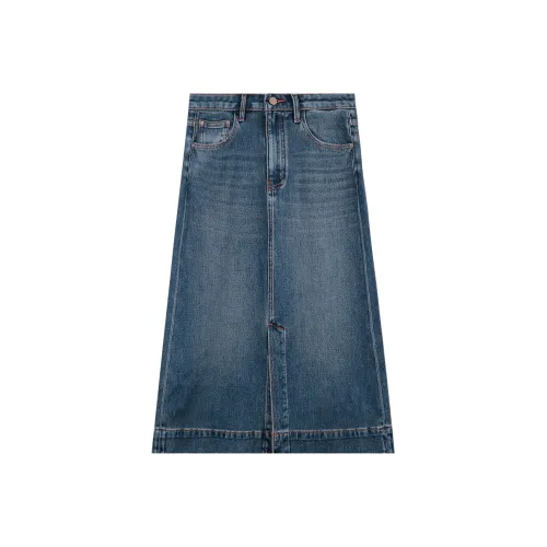 MIGU Синие Женские Джинсовые Длинные Юбки