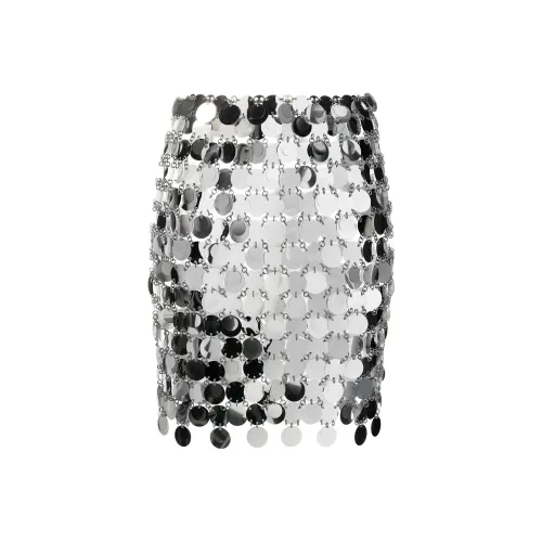 Paco Rabanne Серебряные Женские Повседневные Короткие Юбки
