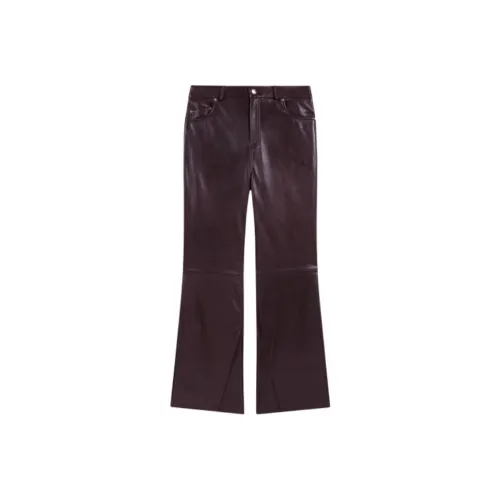 Maje Кожаные брюки Женские Коричневый
