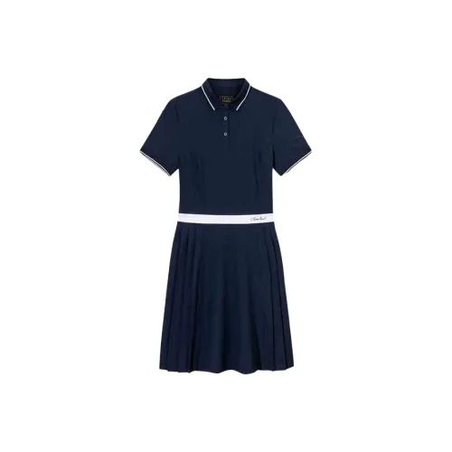 ANTA Variety Тренировки Коллекция Короткий рукав Платье Женское Полночный синий