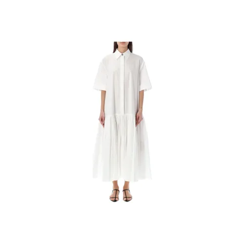 JIL SANDER Белое Женское Короткое Платье с Рукавами