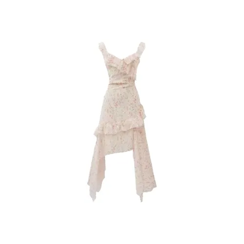 SCCREBEL OFFICIAL Короткий рукав Платье Женское Абрикосовое