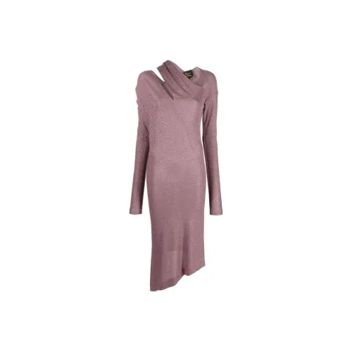 Vivienne Westwood Длинное платье с длинными рукавами женское сиреневый