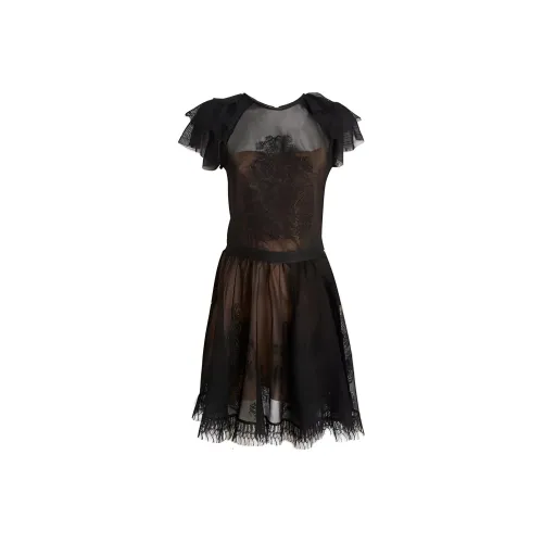 DIOR Black Женские Короткие Платья с Рукавами