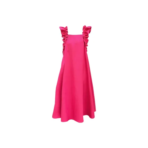 Ning Cai Yuer Короткий рукав Платье Женское Розовый Красный