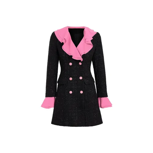 AUI Длинное платье с длинными рукавами женское черное