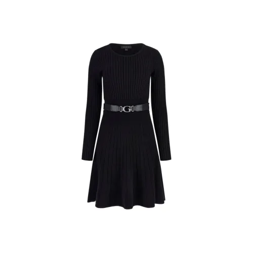 GUESS Длинное платье с длинными рукавами женское черное