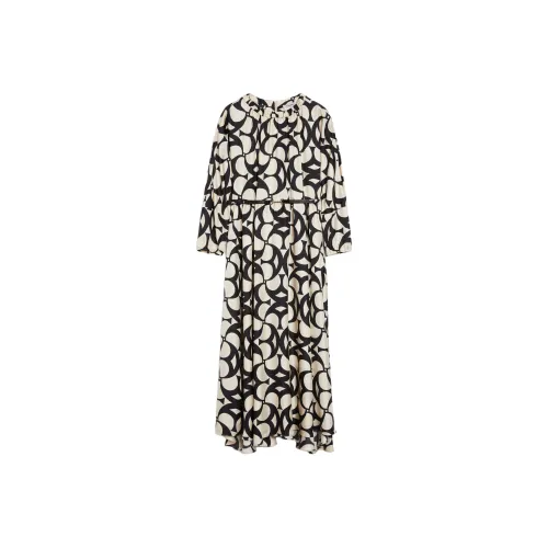 'S MAX MARA Длинное платье с длинными рукавами женское черное