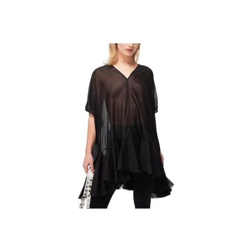 RICK OWENS Black Женские Короткие Платья с Рукавами