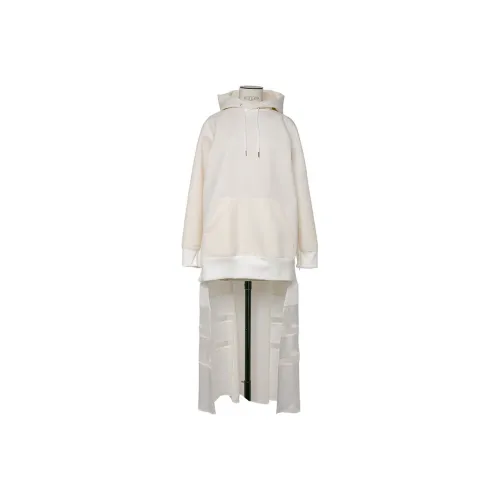 sacai Экрю Женские Длинные Платья с Рукавами