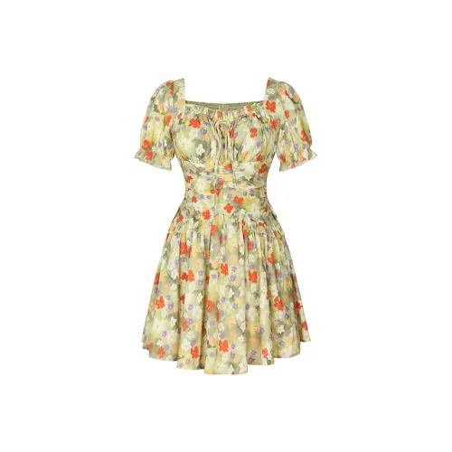 Annie The Темный Child Короткий рукав платье женское зеленое платье