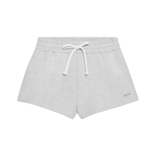 ARITZIA Cozy Sweatfleece Mega Контрастность Micro Short Повседневные шорты Женские Heather Chrome