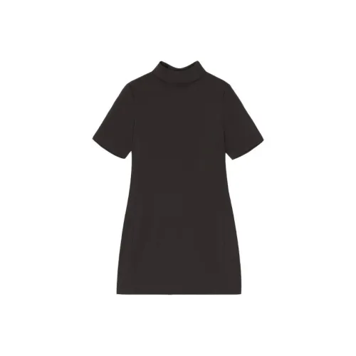 THEORY Короткий рукав Платье Женское Выцветший чайный коричневый