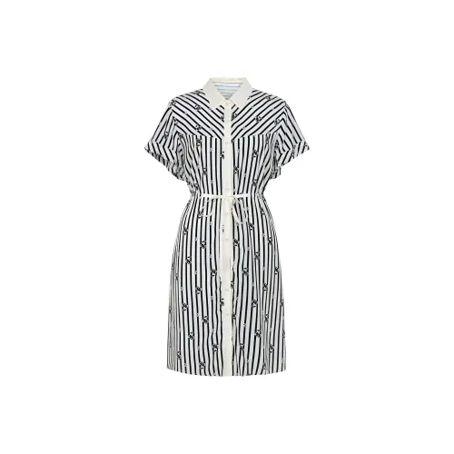 XG Короткий рукав Платье Женское Полосатое