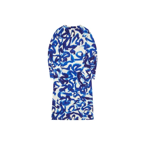 DRIES VAN NOTEN Blue Женские Длинные Рукава Платья