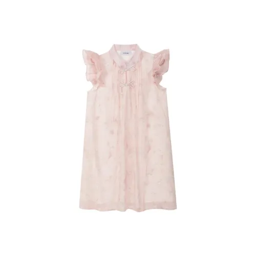 SourceDEEMO Без рукавов Платье Женское Вишневый цветок Розовый