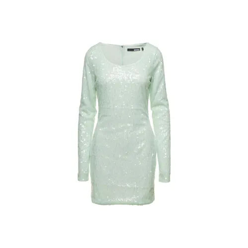 Rotate Длинное платье с длинными рукавами женское зеленое