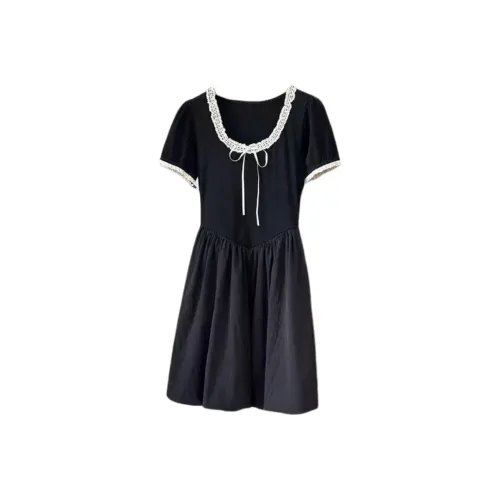 ZUKIZUKI Короткое платье с короткими рукавами женское черное