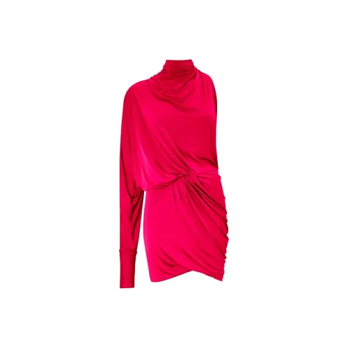 Alexandre Vauthier Длинное платье с длинными рукавами женское розовое