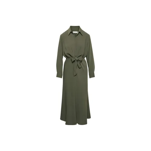 ARITZIA BABATON Аббатство Платье Длинное с длинными рукавами Платье Женское Темно-оливковый Темно-оливковый