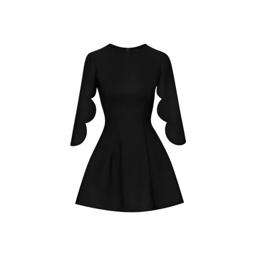 Оскар де ла Рента Короткий рукав Платье Женское Черное