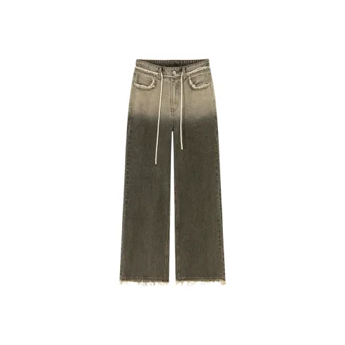 NO ONE ELSE Серо-зеленые Женские Джинсы