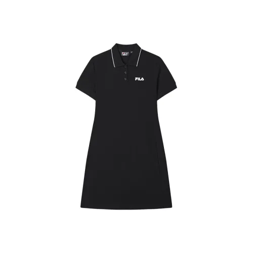 FILA ORIGINALE Глубокий черный BK Женские Короткие Платья с рукавами