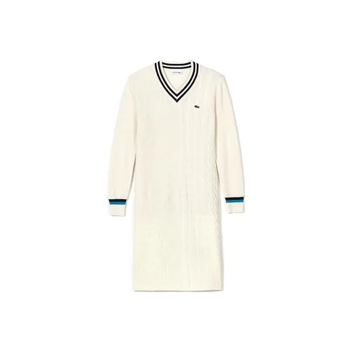 LACOSTE Бежевый Женские Длинные Платья с Рукавами