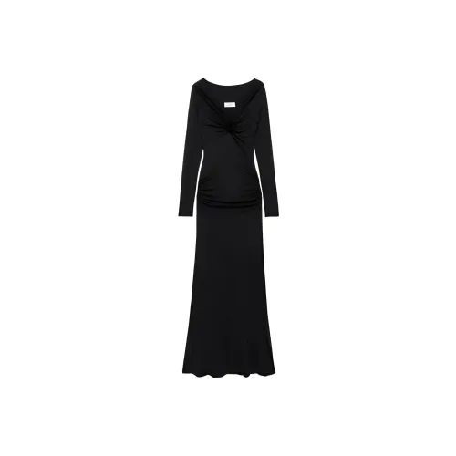 Blumarine Черное Женское Длинное Платье с Рукавами
