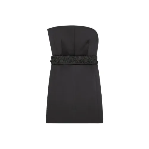 Платье GIVENCHY Bustier из сатина с двумя съемными ремнями без рукавов женское черное