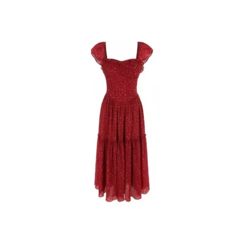 Frustration Garden Короткий рукав Платье Женское Красное