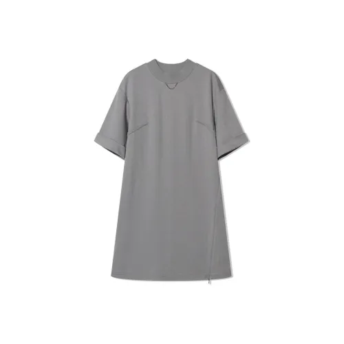 COVERINS Короткий рукав Платье Женское Серое