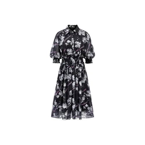 KARL LAGERFELD Короткий рукав Платье Женское Черное