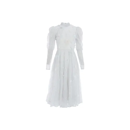 Marie Elie Серо-фиолетовый Женские Длинные Платья с Рукавами