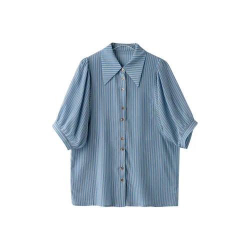 ZHEXI Blue Women's Shirts ZHEXI Синий Женские Рубашки