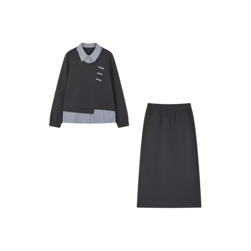 Mo Han Yi Mei Комплект Толстовка Женская Серого цвета