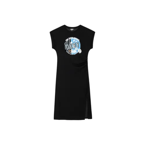 DKNY Короткое платье с короткими рукавами женское черное